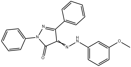 1,3-diphenyl-1H-pyrazole-4,5-dione 4-[(3-methoxyphenyl)hydrazone] Struktur