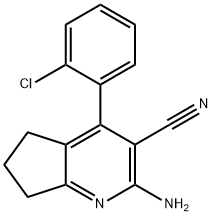 2-amino-4-(2-chlorophenyl)-6,7-dihydro-5H-cyclopenta[b]pyridine-3-carbonitrile Struktur