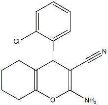 2-amino-4-(2-chlorophenyl)-5,6,7,8-tetrahydro-4H-chromene-3-carbonitrile Struktur