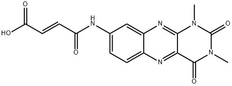 4-[(1,3-dimethyl-2,4-dioxo-1,2,3,4-tetrahydrobenzo[g]pteridin-8-yl)amino]-4-oxo-2-butenoic acid Struktur