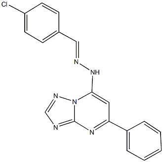 4-chlorobenzaldehyde (5-phenyl[1,2,4]triazolo[1,5-a]pyrimidin-7-yl)hydrazone Struktur