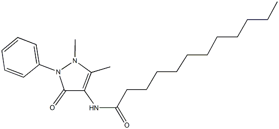 N-(1,5-dimethyl-3-oxo-2-phenyl-2,3-dihydro-1H-pyrazol-4-yl)dodecanamide Struktur