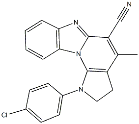 1-(4-chlorophenyl)-4-methyl-2,3-dihydro-1H-pyrrolo[3',2':5,6]pyrido[1,2-a]benzimidazole-5-carbonitrile Struktur