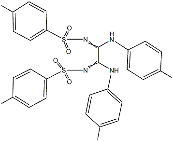 4-methyl-N-[2-{[(4-methylphenyl)sulfonyl]imino}-1,2-di(4-toluidino)ethylidene]benzenesulfonamide Struktur