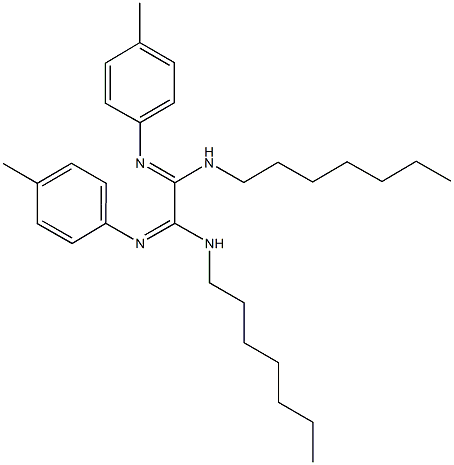 N~1~,N~2~-diheptyl-N'~1~,N'~2~-bis(4-methylphenyl)ethanediimidamide Struktur