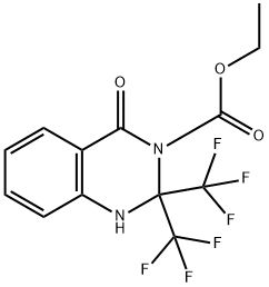 ethyl 4-oxo-2,2-bis(trifluoromethyl)-1,4-dihydro-3(2H)-quinazolinecarboxylate Struktur