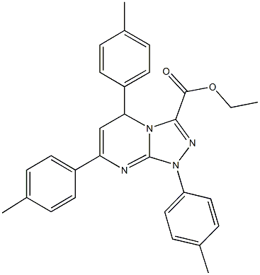 ethyl 1,5,7-tris(4-methylphenyl)-1,5-dihydro[1,2,4]triazolo[4,3-a]pyrimidine-3-carboxylate Struktur