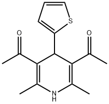 1-[5-acetyl-2,6-dimethyl-4-(2-thienyl)-1,4-dihydro-3-pyridinyl]ethanone Struktur