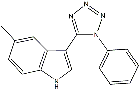 5-methyl-3-(1-phenyl-1H-tetraazol-5-yl)-1H-indole Struktur