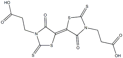 3,3'-bis(2-carboxyethyl)-4,4'-dioxo-2,2'-dithioxo-5,5'-bis(1,3-thiazolidin-5-ylidene) Struktur