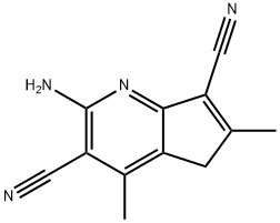 2-amino-4,6-dimethyl-5H-cyclopenta[b]pyridine-3,7-dicarbonitrile Struktur