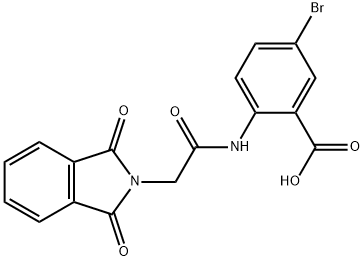 5-bromo-2-{[(1,3-dioxo-1,3-dihydro-2H-isoindol-2-yl)acetyl]amino}benzoic acid Struktur