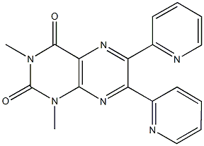 1,3-dimethyl-6,7-di(2-pyridinyl)-2,4(1H,3H)-pteridinedione Struktur