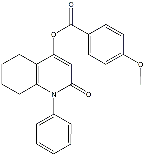 2-oxo-1-phenyl-1,2,5,6,7,8-hexahydro-4-quinolinyl 4-methoxybenzoate Struktur