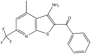 [3-amino-4-methyl-6-(trifluoromethyl)thieno[2,3-b]pyridin-2-yl](phenyl)methanone Struktur