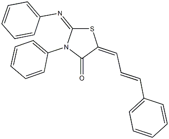 3-phenyl-2-(phenylimino)-5-(3-phenyl-2-propenylidene)-1,3-thiazolidin-4-one Struktur