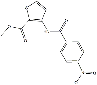 methyl 3-({4-nitrobenzoyl}amino)-2-thiophenecarboxylate Struktur