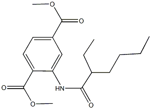 dimethyl 2-[(2-ethylhexanoyl)amino]terephthalate Struktur