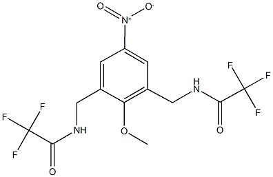 2,2,2-trifluoro-N-(5-nitro-2-methoxy-3-{[(trifluoroacetyl)amino]methyl}benzyl)acetamide Struktur