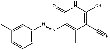 6-hydroxy-4-methyl-5-[(3-methylphenyl)diazenyl]-2-oxo-1,2-dihydro-3-pyridinecarbonitrile Struktur