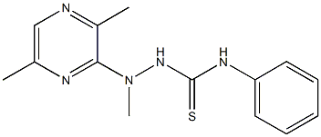 2-(3,6-dimethyl-2-pyrazinyl)-2-methyl-N-phenylhydrazinecarbothioamide Struktur