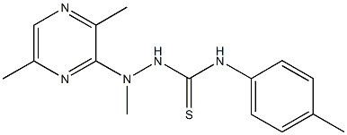 2-(3,6-dimethyl-2-pyrazinyl)-2-methyl-N-(4-methylphenyl)hydrazinecarbothioamide Struktur