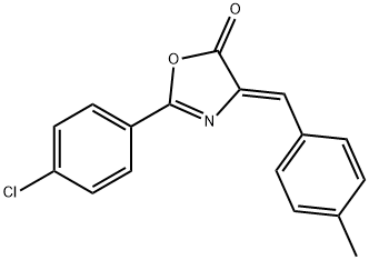 2-(4-chlorophenyl)-4-(4-methylbenzylidene)-1,3-oxazol-5(4H)-one Struktur