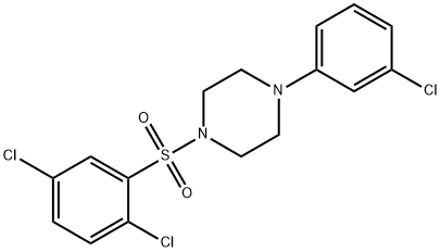 1-(3-chlorophenyl)-4-[(2,5-dichlorophenyl)sulfonyl]piperazine Struktur