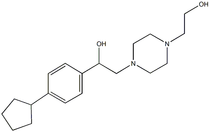 1-(4-cyclopentylphenyl)-2-[4-(2-hydroxyethyl)-1-piperazinyl]ethanol Struktur