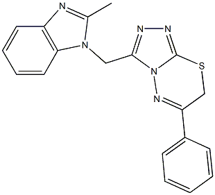 3-[(2-methyl-1H-benzimidazol-1-yl)methyl]-6-phenyl-7H-[1,2,4]triazolo[3,4-b][1,3,4]thiadiazine Struktur