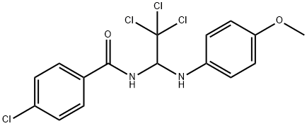 4-chloro-N-[2,2,2-trichloro-1-(4-methoxyanilino)ethyl]benzamide Struktur