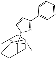 methyl 2-(3-phenyl-1H-pyrazol-1-yl)-2-adamantyl sulfide Struktur