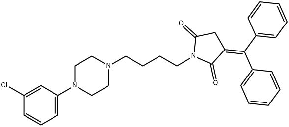 1-{4-[4-(3-chlorophenyl)-1-piperazinyl]butyl}-3-(diphenylmethylene)-2,5-pyrrolidinedione Struktur