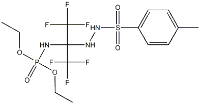 diethyl 2,2,2-trifluoro-1-{2-[(4-methylphenyl)sulfonyl]hydrazino}-1-(trifluoromethyl)ethylamidophosphate Struktur