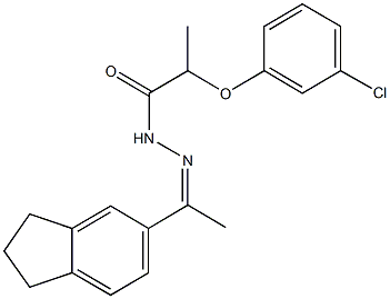 2-(3-chlorophenoxy)-N'-[1-(2,3-dihydro-1H-inden-5-yl)ethylidene]propanohydrazide Struktur