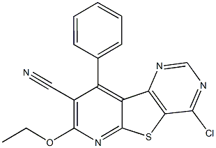 4-chloro-7-ethoxy-9-phenylpyrido[3',2':4,5]thieno[3,2-d]pyrimidine-8-carbonitrile Struktur