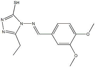 4-[(3,4-dimethoxybenzylidene)amino]-5-ethyl-4H-1,2,4-triazole-3-thiol Struktur