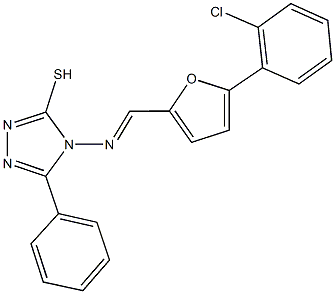 4-({[5-(2-chlorophenyl)-2-furyl]methylene}amino)-5-phenyl-4H-1,2,4-triazol-3-yl hydrosulfide Struktur