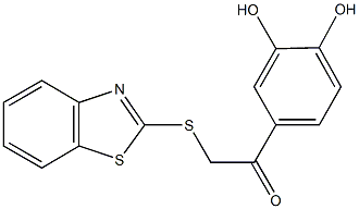 2-(1,3-benzothiazol-2-ylsulfanyl)-1-(3,4-dihydroxyphenyl)ethanone Struktur