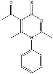 1-(2,6-dimethyl-1-phenyl-4-thioxo-1,4-dihydro-5-pyrimidinyl)ethanone Struktur