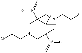 3,7-bis(2-chloroethyl)-1,5-bisnitro-9,9-dimethyl-3,7-diazabicyclo[3.3.1]nonane Struktur