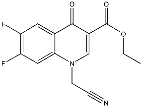 ethyl 1-(cyanomethyl)-6,7-difluoro-4-oxo-1,4-dihydro-3-quinolinecarboxylate Struktur