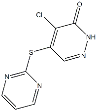 4-chloro-5-(2-pyrimidinylsulfanyl)-3(2H)-pyridazinone Struktur