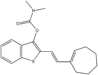 2-[2-(1-cyclohepten-1-yl)vinyl]-1-benzothien-3-yl dimethylcarbamate Struktur