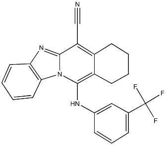 11-[3-(trifluoromethyl)anilino]-7,8,9,10-tetrahydrobenzimidazo[1,2-b]isoquinoline-6-carbonitrile Struktur