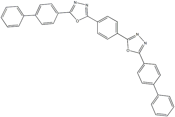 2-[1,1'-biphenyl]-4-yl-5-[4-(5-[1,1'-biphenyl]-4-yl-1,3,4-oxadiazol-2-yl)phenyl]-1,3,4-oxadiazole Struktur