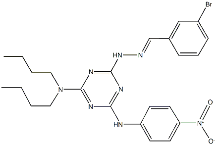 3-bromobenzaldehyde (4-(dibutylamino)-6-{4-nitroanilino}-1,3,5-triazin-2-yl)hydrazone Struktur