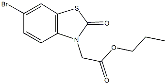 propyl (6-bromo-2-oxo-1,3-benzothiazol-3(2H)-yl)acetate Struktur