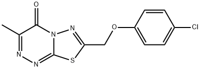 7-[(4-chlorophenoxy)methyl]-3-methyl-4H-[1,3,4]thiadiazolo[2,3-c][1,2,4]triazin-4-one Struktur