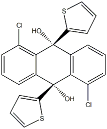 1,5-dichloro-9,10-di(2-thienyl)-9,10-dihydro-9,10-anthracenediol Struktur